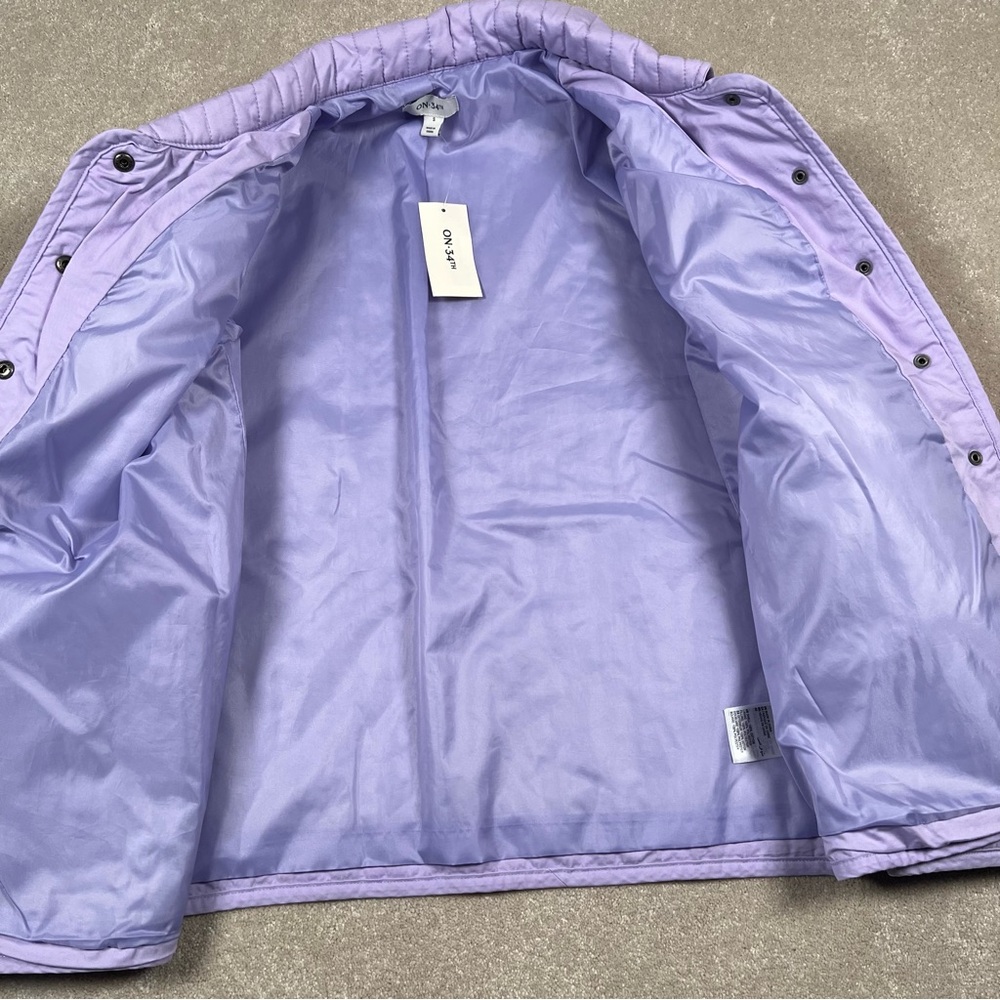 On 34th NWT Purple Channel Quilted Chore Jacket Snap Front Patch Pocket Womens S - Picture 8 of 11